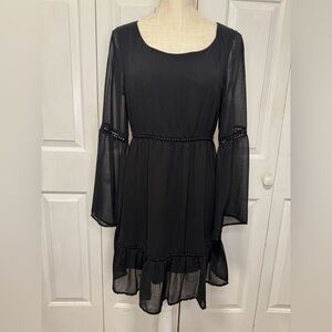 As U Wish Black Long Sleeve Dress